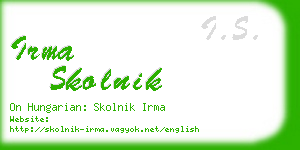 irma skolnik business card